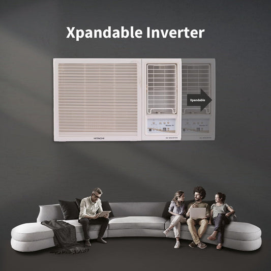 Hitachi RAW518HHEO 1.5 Ton 5 Star Inverter Window AC (100% Copper, R32 Refrigerant, Auto Restart, White)