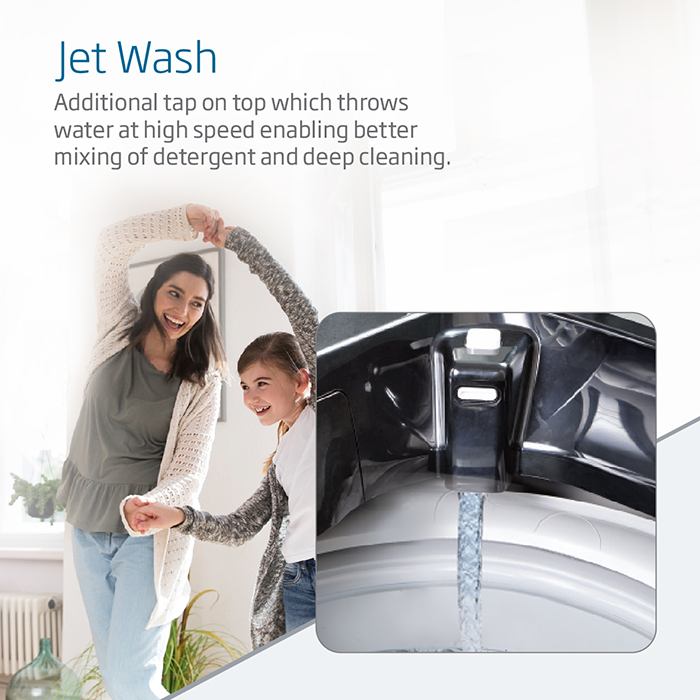 Voltas Beko WTL75VPSGH 7.5 Kg 5 Star Inverter Fully Automatic Top Load Washing Machine | Fountain Wash | Monsoon Dry | Black
