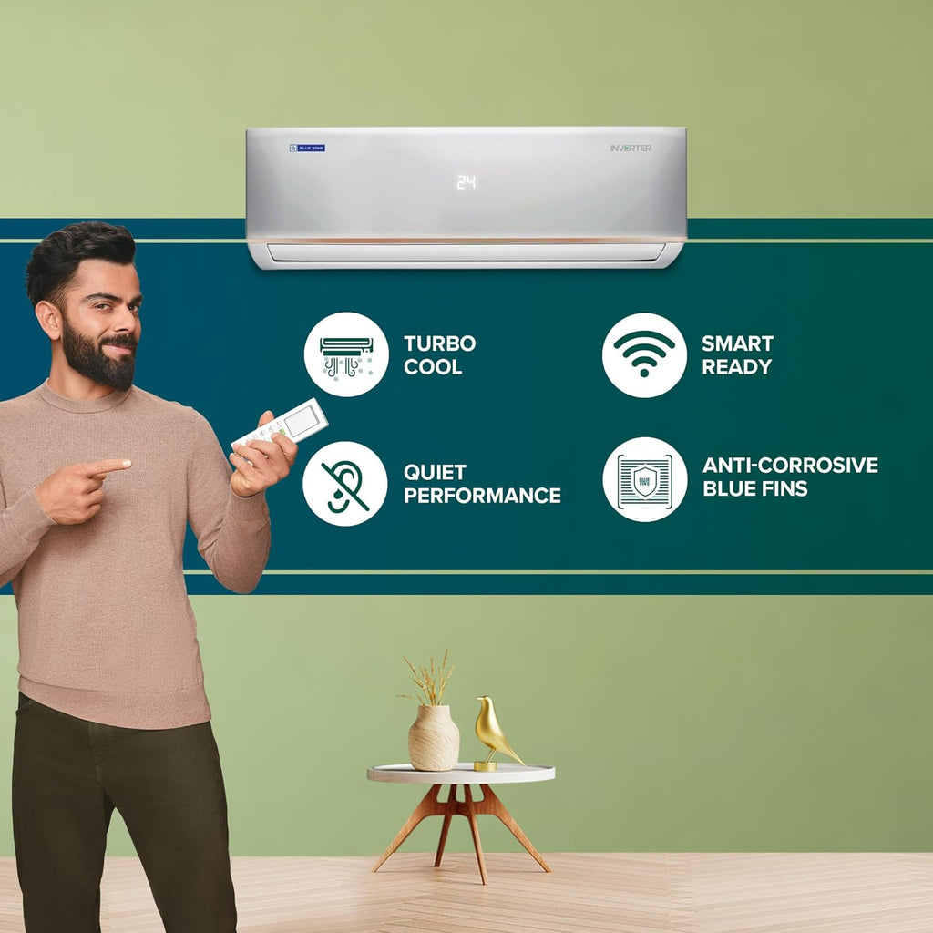 Blue Star IC324DNUHC 2 Ton 3 Star Hot and Cold Inverter Split AC (Copper,4 Way Swing, White)