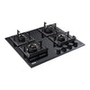IFB 60-04-GCI4B-3D 4 Burner Hybrid Gas Hob – 3D Brass Burners, Auto Ignition, LPG to CNG Convertible, Tempered Glass Top (600mm, Black)