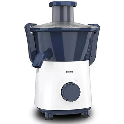 Philips HL7566/00 500W Daily Collection Juicer with 58mm Feeding Tube, Cutter Sieve & Dual Locking System – Deep Azure
