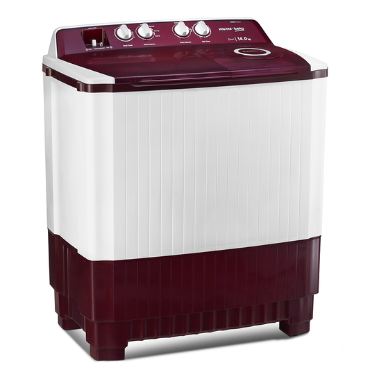 Voltas Beko 12 Kg 5 Star Semi Automatic Washing Machine (Burgundy) WTT120ABRT | Fast Dry™, Double Waterfall | Suraj Electronics Delhi NCR