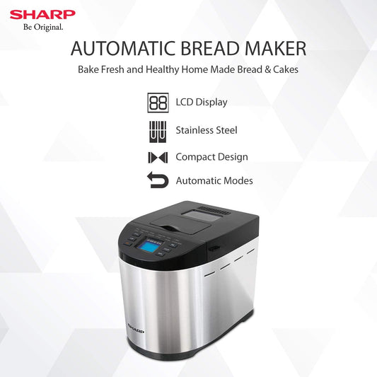 Sharp PE-105-CS Bread Maker (600W, 12 Auto Menus, Gluten-Free, Fruit & Nut Dispenser) | Suraj Electronics Delhi NCR