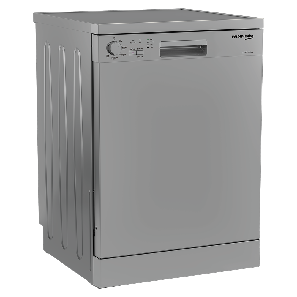 Voltas Beko DF14S3 14 Place Setting Dishwasher | 5 Wash Programs | 70°C Intensive Wash | Low Water Consumption