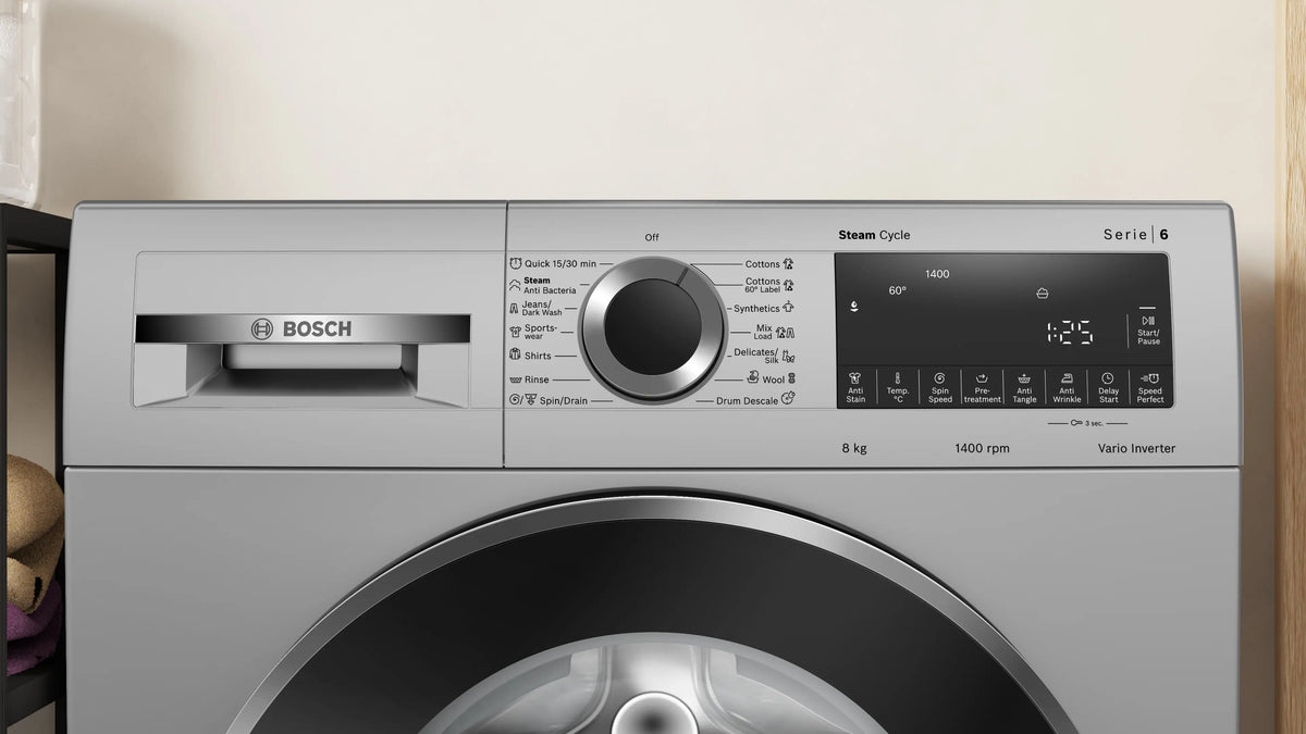Bosch Series 4 washing machine, front loader 8 kg 1400 rpm — WGA2341SIN — alternate view