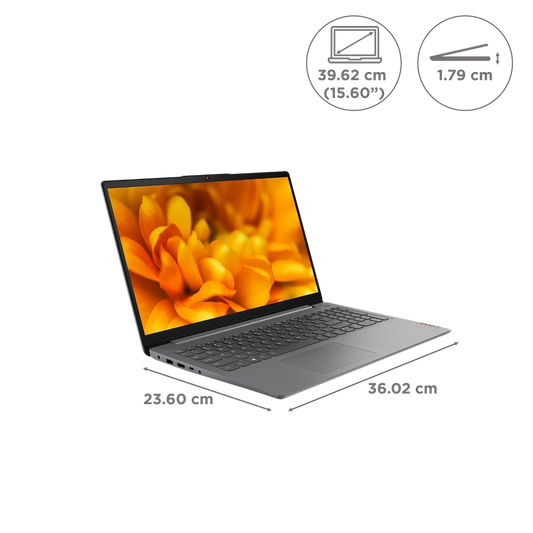 Lenovo IdeaPad Slim 3 15AMN8 AMD Ryzen 3 7320U Thin & Light Laptop (8GB, 512GB SSD, Windows 11 Home, 15.6 inch Full HD Display, MS Office 2021, Arctic Grey, 1.62 KG)