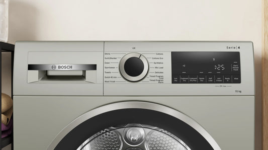 Bosch Series 4 heat pump tumble dryer 10 kg Silver inox — WQG2520XIN — alternate view