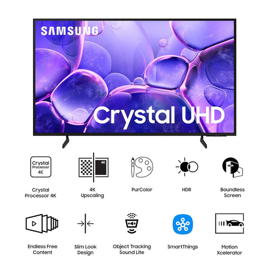 Samsung UA55U8100FULXL 55 Inch Crystal 4K Ultra HD Smart LED TV (2025 Model) – HDR10+, Motion Xcelerator, Voice Assistant, Crystal Processor 4K
