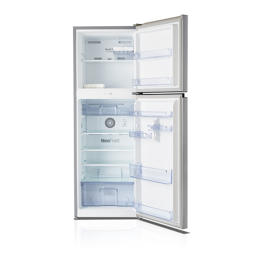 Voltas Beko RFF295C/WPXIR0I0000GD 250L 3 Star Frost Free Double Door Refrigerator with NeoFrost™ Dual Cooling & Double Twist Ice Maker – Brushed Silver