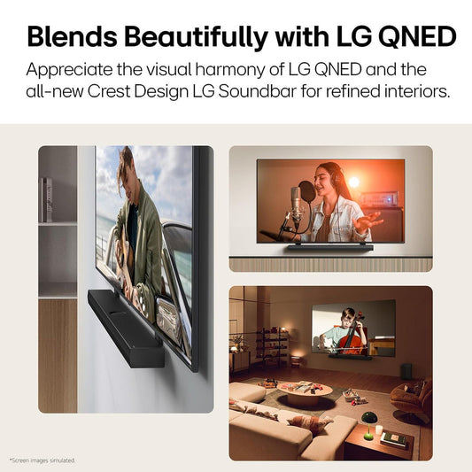 LG SQ70TY 400W 3.1.1Ch Soundbar with Dolby Atmos, DTS:X, AI Sound Pro & Wireless Subwoofer (Black)