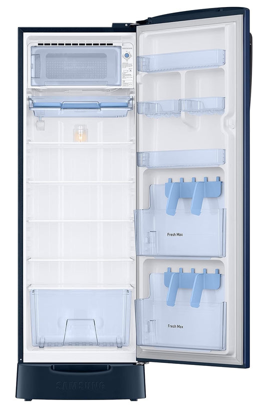 Samsung RR26C3893CU/HL 246L 3 Star Inverter Direct-Cool Single Door Refrigerator Appliance (Camellia Blue) Base Stand Drawer