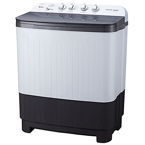 Voltas Beko WTT85DGRG 8.5 Kg Semi Automatic Washing Machine (5 Star, Double Waterfall, 1300 RPM, Soft Close Lid, Grey) – Made in India