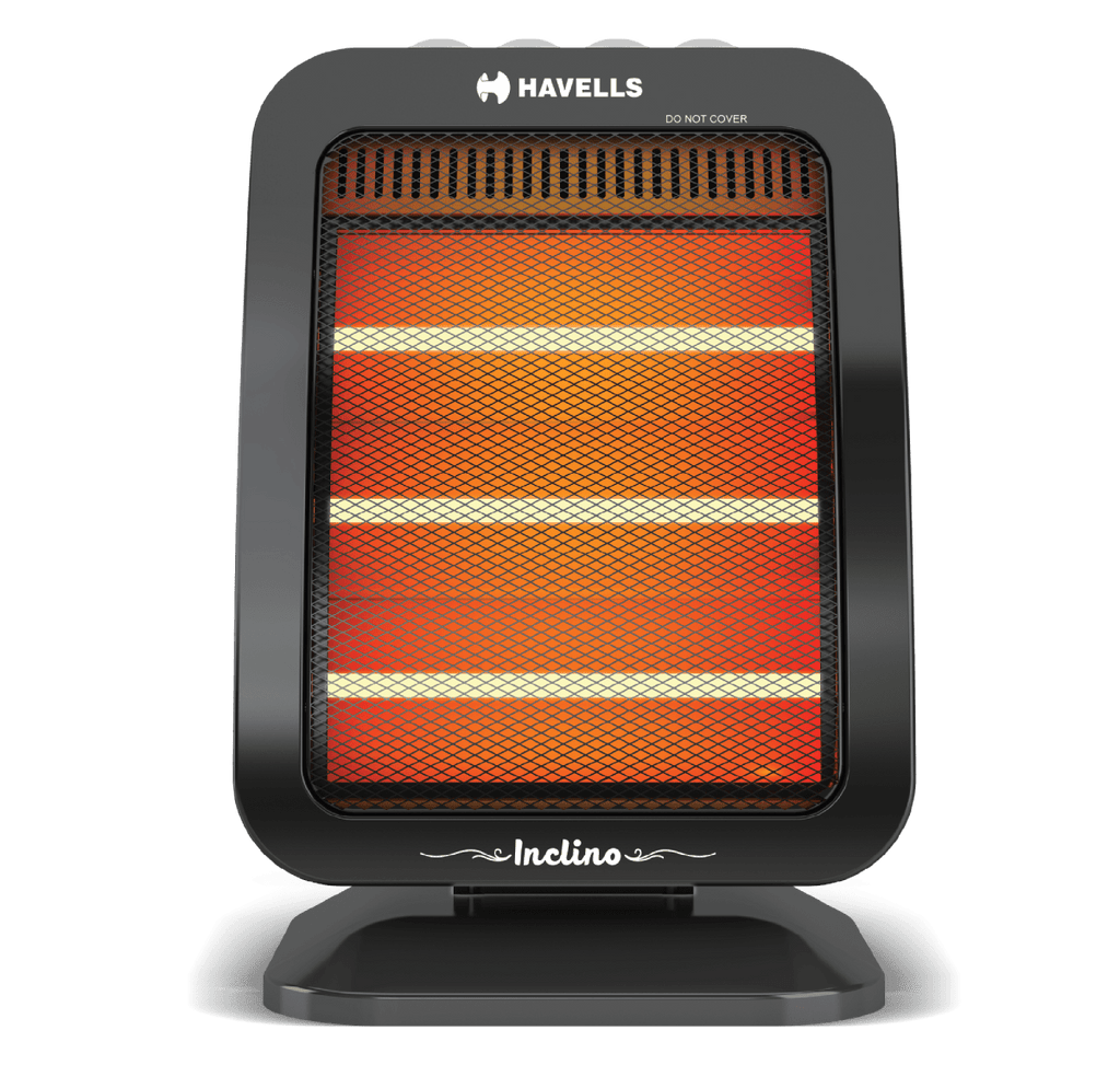 Havells Inclino Halogen Heater 1200W (GHRGHAIK120) | 3 Heat Settings | Tip-Over Safety | Oscillation Function | Rust-Free Reflector | 2-Year Warranty