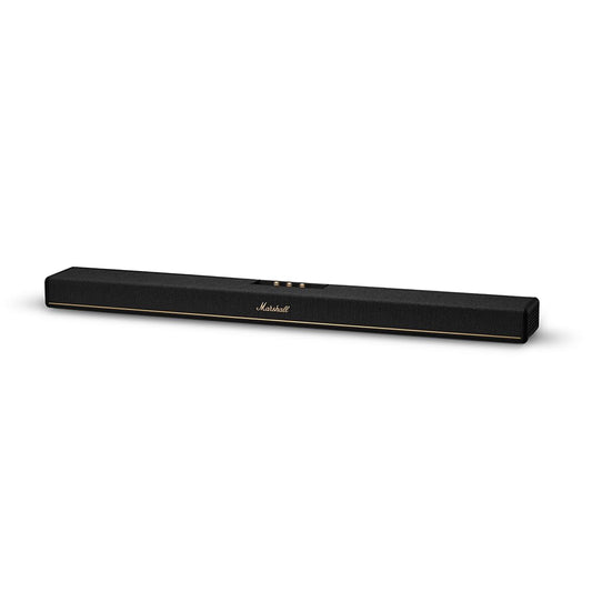 Marshall Heston120 soundbar with Dolby Atmos & DTS:X, Wired & Wireless Subwoofer Connectivity – Dual HDMI, RCA, Bluetooth, WiFi, Google Cast, Spotify, Airplay2