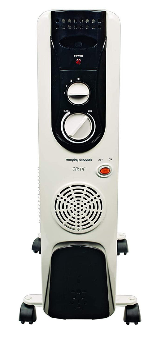 Morphy Richards OFR 11F 2900W Oil Filled Radiator Room Heater with 11 Fins, PTC Fan Heater, Adjustable Thermostat, Castor Wheels & 2-Year Warranty – ISI Certified