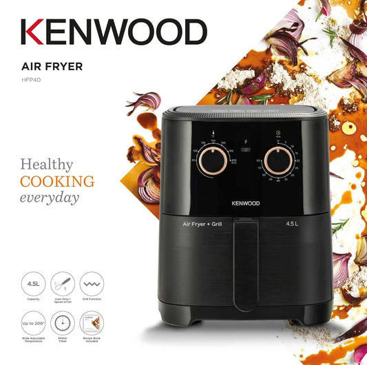 Kenwood HFP40.000BK Airfryer + Grill XL 4.5L | 1300W Rapid Air Convection | Healthy Fry, Grill & Roast | Suraj Electronics Delhi NCR
