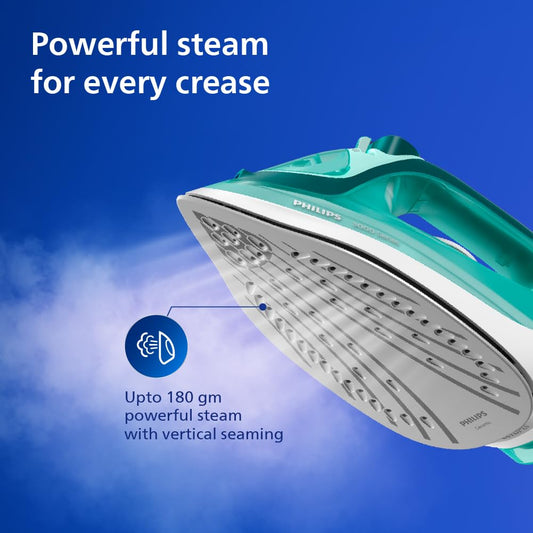 Philips DST3030/70 2400W Steam Iron with Ceramic Soleplate, 180g Steam Boost & Auto Shut-Off – Green