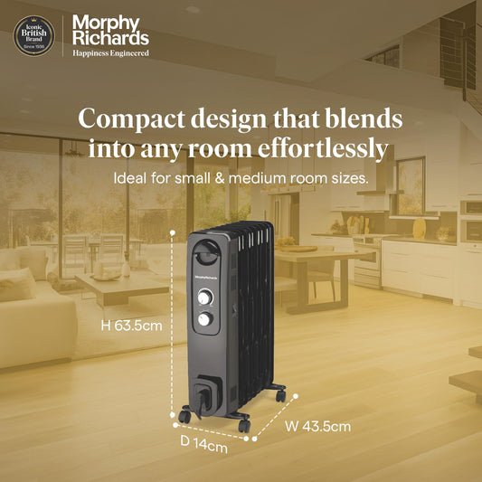 Morphy Richards OFR 9F Wave Fin 2400W Oil Filled Room Heater with 400W PTC Fan | ISI Certified | Suraj Electronics Delhi NCRu