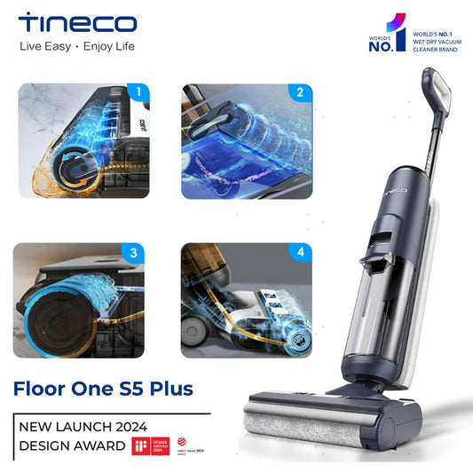 Tineco Floor ONE S5 Plus Smart Cordless Wet & Dry Vacuum Cleaner | iLoop Sensor | Self-Cleaning Brush | Suraj Electronics Delhi NCR