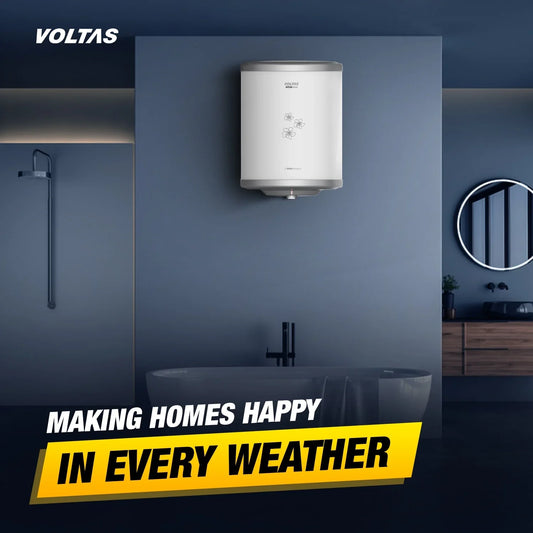Voltas Aqua Prime 15L 4-Star Water Heater (2000 W, Quartzline, Copper Element) | Free Installation | Suraj Electronics Delhi NCR 15L (2000 W) 4610035