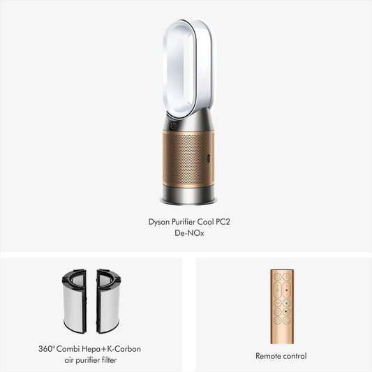 Dyson Hot + Cool HP12 Air Purifier (White & Gold) with HEPA H13 Filter, Air Multiplier™ & Formaldehyde Destruction | Suraj Electronics Delhi NCR