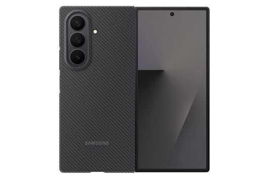 Samsung Galaxy Fold7 Carbon Shield Case (Black) – Ultra-Thin Aramid Kevlar Protection, Anti-Reflective Screen Films, Wireless Charging Compatible