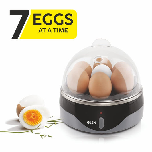Glen Egg Boiler SA-3030 | 350W Egg Cooker | Boils 7 Eggs | Auto Shut-Off | Poaching Cup | Suraj Electronics Delhi NCR