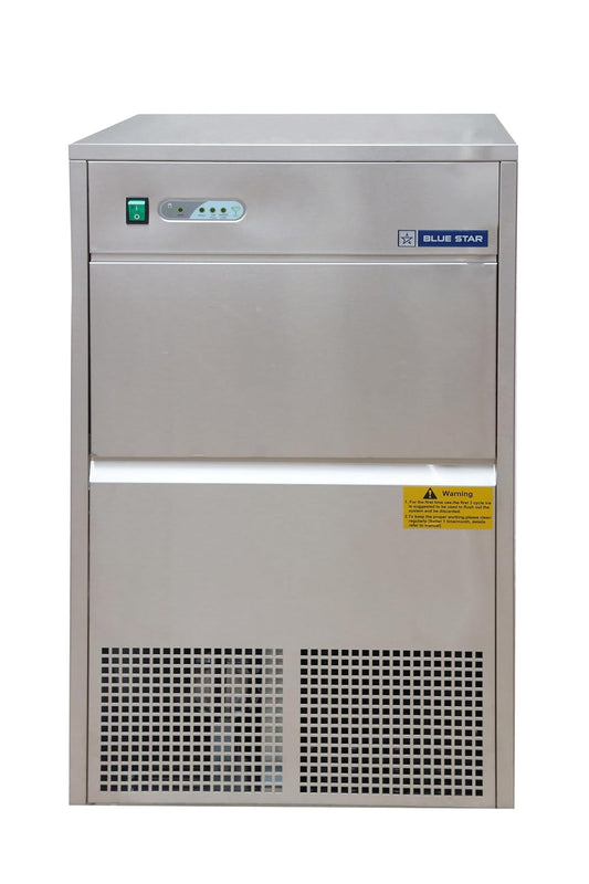Blue Star ICM50 Ice Cube Machine with 50 kg Production and 10 KG storage capacity per 24 hours (ICM50, 50Kg)