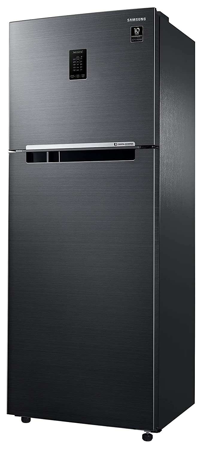 Samsung RT42C5C52BS/HL 376L 2 Star Inverter Frost-Free Convertible 5 In 1 Curd Maestro Double Door Refrigerator (Black Inox)