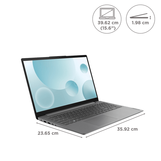 Lenovo IdeaPad 3 15IAU7 Intel Core i3 12th Gen Laptop (8GB, 512GB SSD, Windows 11 Home, 15.6 inch Full HD, MS Office 2021, Arctic Grey, 1.63 KG)