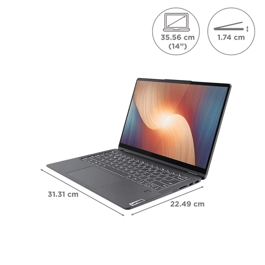 Lenovo IdeaPad Flex 5 14IAU7 Intel Core i3 12th Gen (14 inch, 8GB, 512GB, Windows 11 Home, MS Office 2021, Intel UHD, WUXGA IPS Display, Storm Grey, 82R700KHIN)