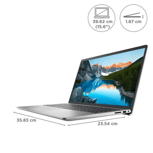 DELL Inspiron 3520 Intel Core i3 12th Gen Notebook Laptop (8GB, 512GB SSD, Windows 11 Home, 15.6 inch Full HD Display, MS Office Home & Student 2021, Silver, 1.65 KG)