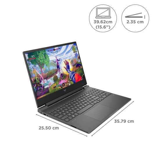 HP Victus Intel Core i7 13th Gen Gaming Laptop (16GB, 512GB SSD, Windows 11 Home, 8GB Graphics, 15.6 inch 144 Hz Full HD IPS Display, NVIDIA GeForce RTX 4060, MS Office 2021, Mica Silver, 2.29 KG)