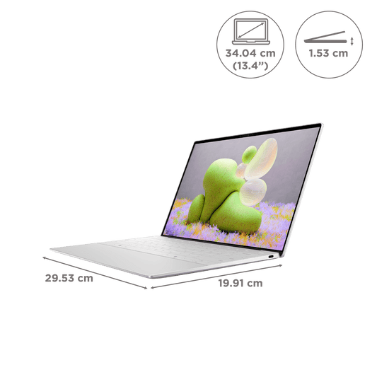 DELL XPS 13 Intel Core Ultra 7 Thin and Light Laptop (16GB, 512GB SSD, Windows 11 Home, 13.4 inch FHD Plus Display, MS Office Home & Student 2021, Platinum, 1.19 KG)