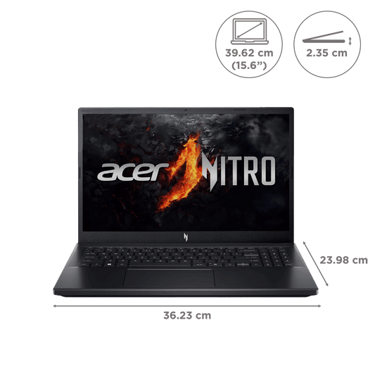 acer NITRO V ANV15-41 AMD Ryzen 7 Gaming Laptop (16GB, 512GB SSD, Windows 11 Home, 6GB Graphics, 15.6 inch 144 Hz Full HD Display, NVIDIA GeForce RTX 3050, Obsidian Black, 2.1 KG)