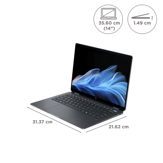 HP OmniBook Ultra Flip 14-fh0026TU Intel Core Ultra 7 Touchscreen Thin & Light Laptop (16GB, 1TB SSD, Windows 11 Home, 14 inch OLED Display, MS Office 2021, Eclipse Gray, 1.34 KG)