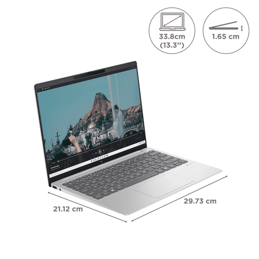 HP Pavilion Aero 13-bg0016AU AMD Ryzen 5-8640U Thin & Light Laptop (16GB, 512GB SSD, Windows 11 Home, 13.3 inch WUXGA IPS Display, MS Office 2021, Natural Silver, 1 KG)
