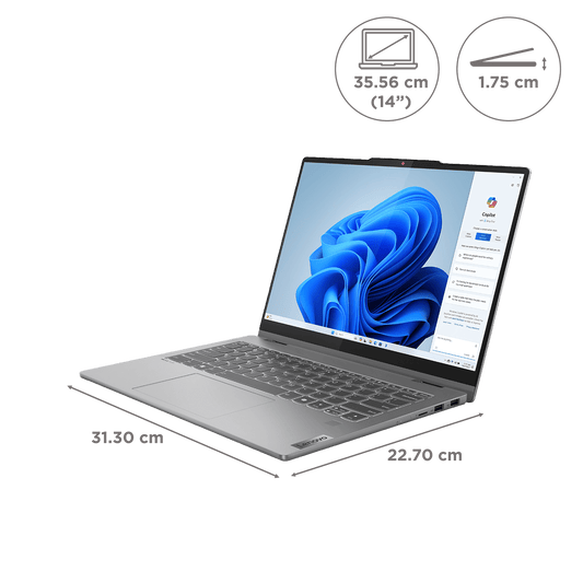 Lenovo IdeaPad 5 14IRH9 Intel Core i5 13th Gen Touchscreen 2-in-1 Laptop (16GB, 512GB SSD, Windows 11 Home, 14 inch WUXGA IPS Display, MS Office 2024, Luna Grey, 1.6 KG)