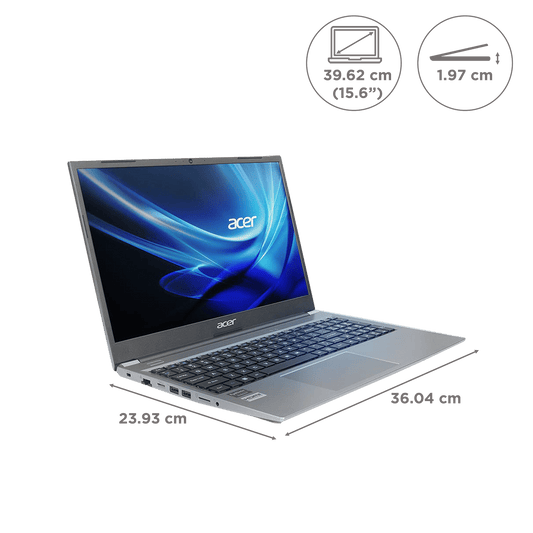 acer Aspire Lite AL15-41 AMD Ryzen 5 7430U Thin & Light Laptop (16GB, 512GB SSD, Windows 11 Home, 15.6 inch Full HD TN Display, MS Office Home & Student 2021, Steel Grey, 1.59 KG)