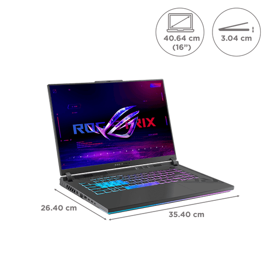 ASUS ROG Strix G16 Intel Core i7 13th Gen Gaming Laptop (16GB, 1TB SSD, Windows 11 Home, 6GB Graphics, 16 inch 165 Hz Full HD Plus Display, NVIDIA GeForce RTX 4050, MS Office Home 2024, Eclipse Gray, 2.5 KG)