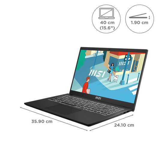 MSI Modern 15 B13M-1200IN Intel Core i5 13th Gen Thin & Light Laptop (16GB, 512GB SSD, Windows 11 Home, 15.6 inch Full HD Display, MS Office 2024, Classic Black, 1.7 KG)