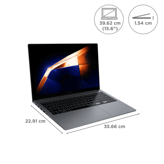 SAMSUNG Galaxy Book4 Intel Core 5 Thin & Light Laptop (16GB, 512GB SSD, Windows 11 Home, 15.6 inch Full HD LED Display, MS Office 2024, Gray, 1.55 KG)