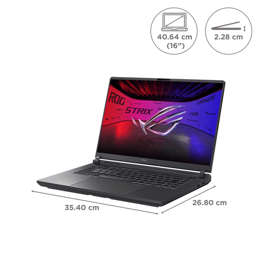 ASUS ROG Strix G16 G615JHR-S5005WS Intel Core i7 14th Gen Gaming Laptop (16GB, 1TB SSD, Windows 11 Home, 8GB Graphics, 16 inch 240 Hz 2.5K WQXGA Display, NVIDIA GeForce RTX 5050, MS Office Home 2024, Eclipse Gray, 2.65 KG)