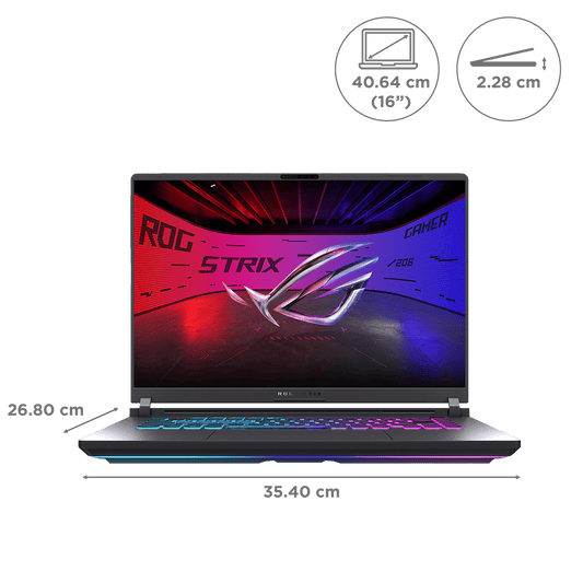 ASUS ROG Strix G16 G615LP-S5022WS Intel Core Ultra 9 Gaming Laptop (32GB, 1TB SSD, Windows 11 Home, 8GB Graphics, 16 inch 240 Hz 2.5K WQXGA IPS Display, NVIDIA GeForce RTX 5070, MS Office Home 2024, Eclipse Gray, 2.65 KG)