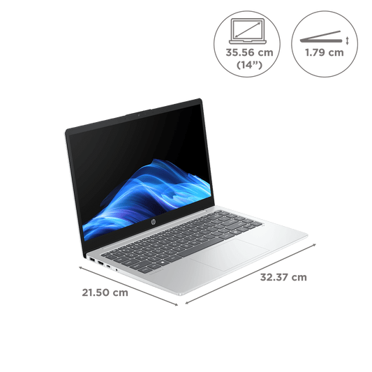 HP OmniBook 3 14-ha0000AU AMD Ryzen AI 5 Thin & Light Laptop (16GB, 512GB SSD, Windows 11 Home, 14 inch Full HD Display, Glacier Silver, 1.47 KG)