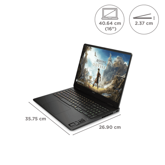 HP OMEN 16-am0277TX Intel Core 7 Gaming Laptop (24GB, 1TB SSD, Windows 11 Home, 8GB Graphics, 16 inch 165 Hz 2K IPS Display, NVIDIA GeForce RTX 5050, MS Office Home 2024, Shadow Black, 2.43 KG)