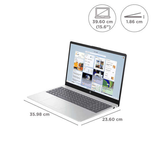 HP 15-fc0704AU AMD Ryzen 5 Thin & Light Laptop (8GB, 512GB SSD, Windows 11 Home, 15.6 inch Full HD Display, Natural Silver, 1.59 KG)