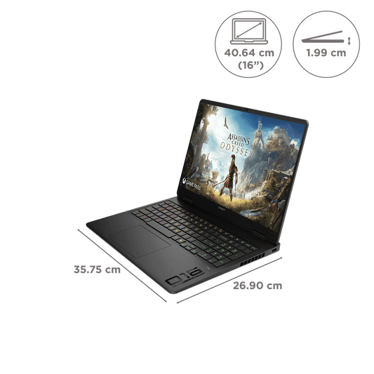 HP OMEN 16-an0015TX Intel Core Ultra 7 Gaming Laptop (24GB, 1TB SSD, Windows 11 Home, 8GB Graphics, 16 inch 165 Hz 2K IPS Display, NVIDIA GeForce RTX 5060, MS Office Home 2024, Shadow Black, 2.42 KG)