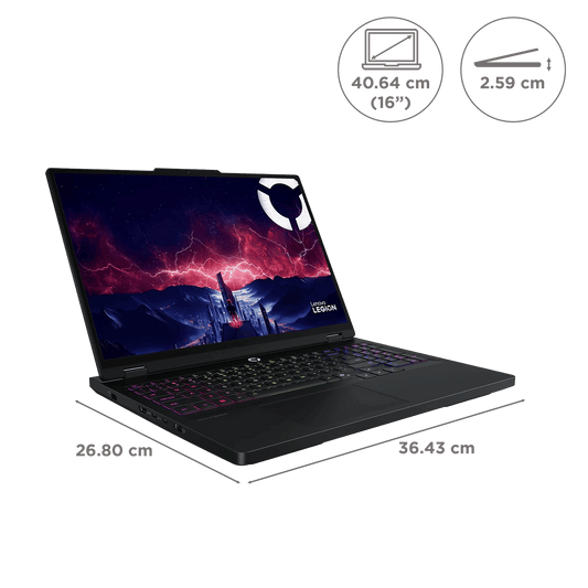 Lenovo Legion Pro 5 16AFR10 AMD Ryzen 9 Gaming Laptop (32GB, 1TB SSD, Windows 11 Home, 8GB Graphics, 16 Inch 165 Hz WQXGA OLED Display, NVIDIA GeForce RTX 5060, MS Office Home 2024, Eclipse Black, 2.3 KG)