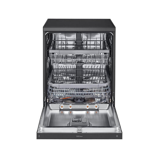 LG DFB424FM 14 Place Setting Dishwasher | TrueSteam, QuadWash, EasyRack Plus, Wi-Fi Enabled, Matte Black, Inverter Direct Drive Motor | Freestanding Dishwasher for Indian Kitchens